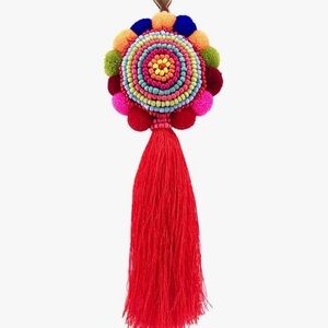 ⚜️☀️⚜️Colorful Beaded Tassel Keychain purse charm